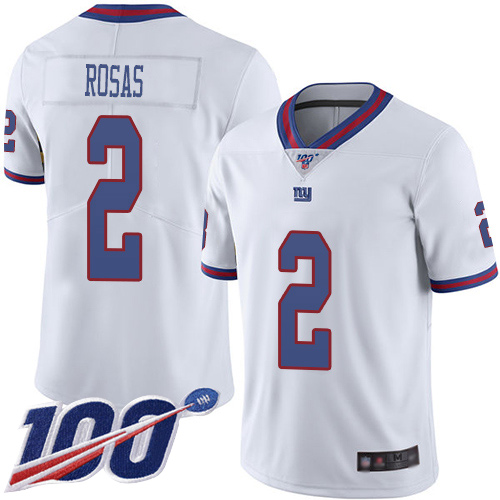 Men New York Giants #2 Aldrick Rosas Limited White Rush Vapor Untouchable 100th Season Football NFL Jersey